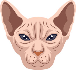 big face of cat cartoon icon