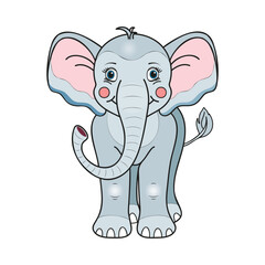 Fototapeta premium African elephant animal cartoon character. Vector illustration.