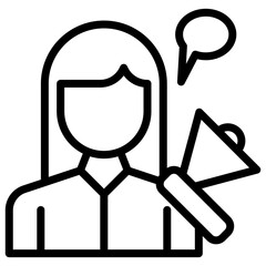 PR Specialist Female icon vector image. Can be used for Public Relations Agency.