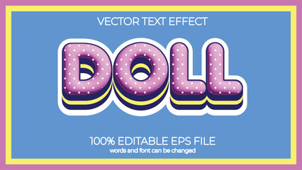 Doll editable text effect style, EPS editable text effect