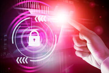 Obraz premium risk management for cyber threats , security policy to prevent cyber attack 