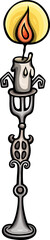 Candle Icon, Cartoon Style