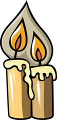 Candle Icon, Cartoon Style