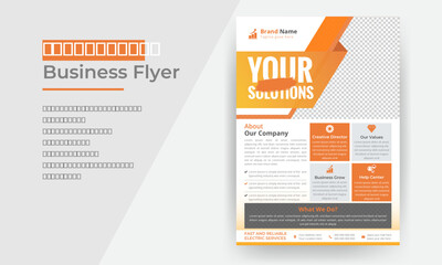 Electrical Service flyer template design. For print marketing, electrical team leaflet design.