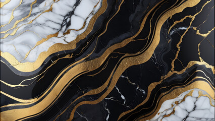 marble with golden inserts and realistic texture stone surface Generative AI