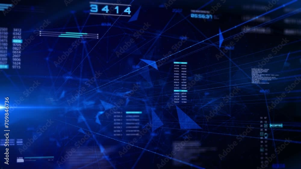 Leinwandbilder technology digital futuristic cyberspace data network structure concept. blue future scifi transmiss