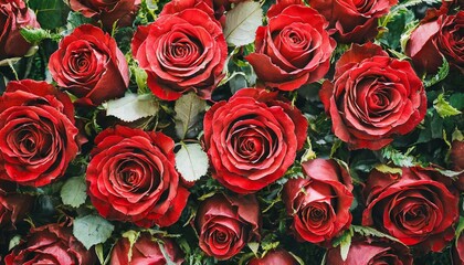 Whispers of Romance: Natural Fresh Red Roses Wallpaper