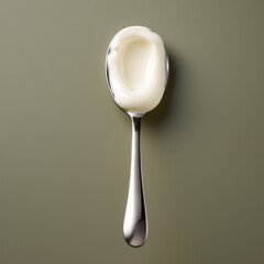 spoon with thick thermostatic yogurt created with Generative Ai