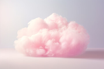 White  cloud on the pastel pink background 