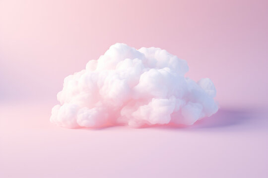 White cloud on the pastel pink background © reddish