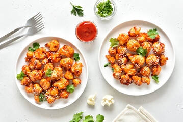 Sweet chili cauliflower wings