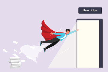 Change job or career. Improvement or progression concept. Colored flat vector illustration isolated.