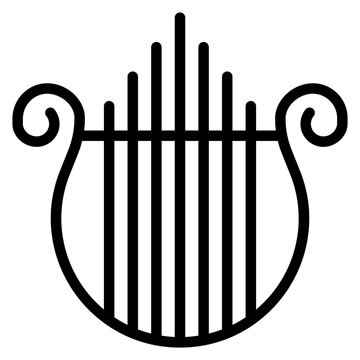 Harp icon vector image. Can be used for Instrument.