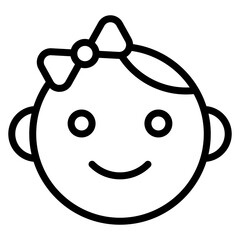 Baby Girl icon vector image. Can be used for Baby Shower.