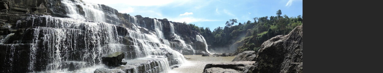 beautiful waterfalls full of water in Vietnam,South East Asia