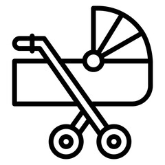 Stroller icon vector image. Can be used for Baby Shower.