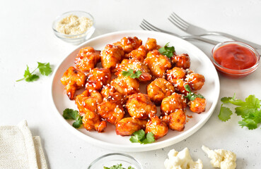Sweet chili cauliflower wings