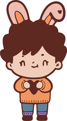 Easter kids rabbit cartoon cute festive art card 