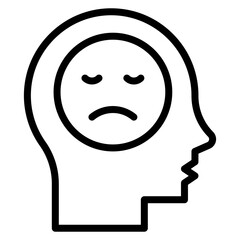 Depression icon vector image. Can be used for Psychology.