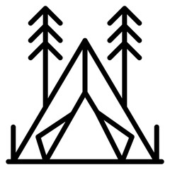 Camping icon vector image. Can be used for Adventure.