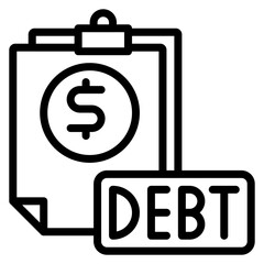 Debt icon vector image. Can be used for Crisis Mangement.