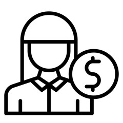Female Client icon vector image. Can be used for Crime Investigation.