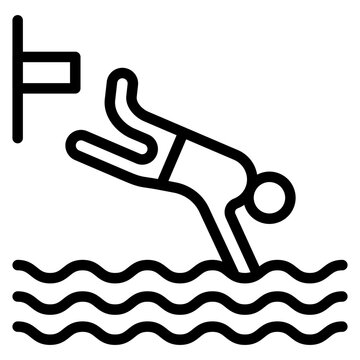 Swimmer icon vector image. Can be used for Water Park.