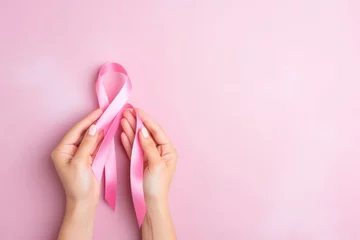 Foto op Canvas breast cancer day concept and pink ribbon. ai generated © wasan