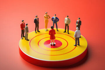 Business concept. Businessman standing around the target. Ai generated.