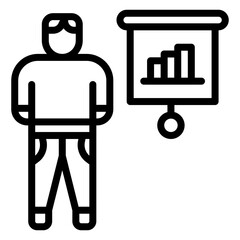 Meeting Presentation icon vector image. Can be used for Staff Management.