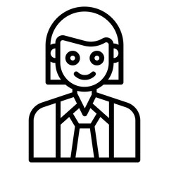 Staff Female icon vector image. Can be used for Staff Management.