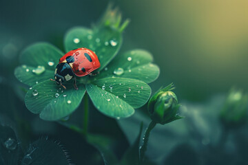 ladybug on green leaf