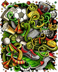 Soccer detailed cartoon illustration