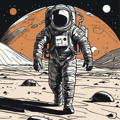 A man walking on Mars © MarijanMKD