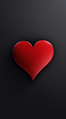 minimalism heart, black and red background in the style of photorealistic created with Generative Ai