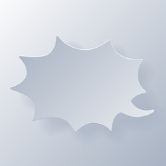 Papercut Grey White Speech Bubbles. 3D Papercraft cut talk frame icon for posters and flyers, presentation, web, social media, design, banner, stickers and stories.