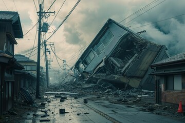 日本の災害のイメージ写真（地震・津波・復興） - obrazy, fototapety, plakaty
