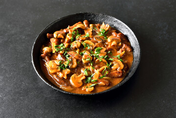 Beef stroganoff with mushrooms