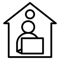 Home Office icon vector image. Can be used for Remote Working.