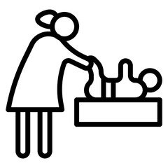 Diaper Changing icon vector image. Can be used for Daycare.