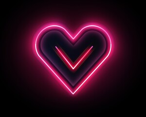 Smooth neon glowing heart symbol