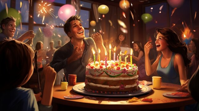 Celebrate the joy of having a birthday with this realistic HD image capturing the festive essence of a birthday celebration.