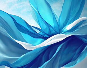 Obraz premium Floating blue fabric