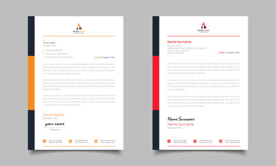 Red And Yellow Modern Business Letterhead Simple clean Template Designrhead Template Design