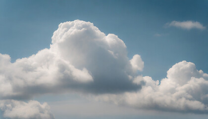 Minimalist Cloudcore White Puffy Clouds in a Serene Sky Background.