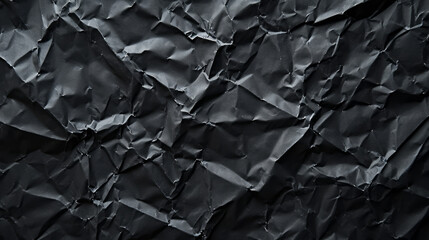 Back crumpled paper texture pattern as abstract background
