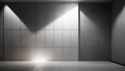 Modern Abstract Interior Background Textured White Panel on Dark Gray Wall with Light Highlights