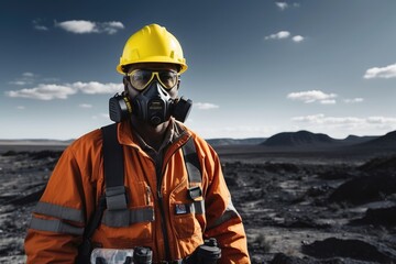 A Visionary Exploration of Mine Awareness and Safety, A Person with Safety Kit and Cutting-Edge Mine Searching Machine