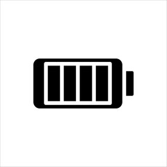 Battery icon vector illustration. battery charging sign and symbol. isolated on white background