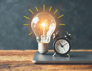 Quick tips for smart creative. light bulb and idea checking concept. - obrazy, fototapety, plakaty